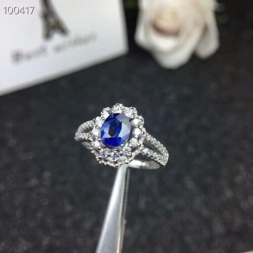 KJJEAXCMY fine jewelry 925 pure silver inlaid natural sapphire Ladies Ring Jewelry support test