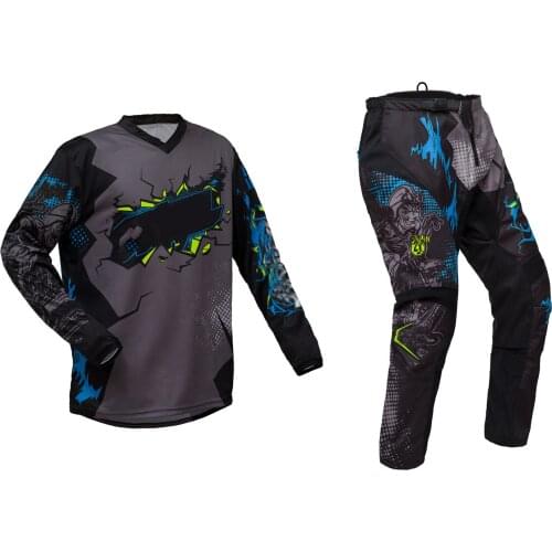 Black Element Jersey Pants Combo Motocross Racing MX DH MTB Enduro Motorcycle Bike Off-road Cycling Gear Set
