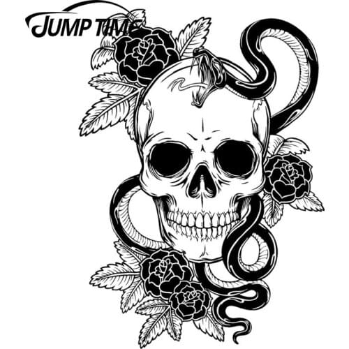 JumpTime 13cm X 9.37cm Creative Car Stickers Venom Skull Personalized Motorcycle Decals Window Rear Windshield Bumper Vinyl