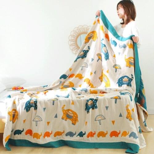 Summer Cotton Muslin Blanket Gauze Bed Sofa Cover Multifunction Throw Breathable Travel Blankets