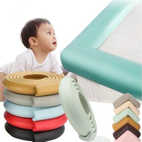 2M Soft Baby Safety Home Desk Table Edge Guard Strip Security L-Shaped Kids Protection Bumper Edge Angle Anti-collision Strip