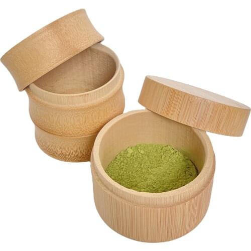 Natural Bamboo Matcha Canister Eco-friendly Powder Green Tea Caddy Tea Chest Tea Capacity Matcha Tea Tools Accessories Wholesale