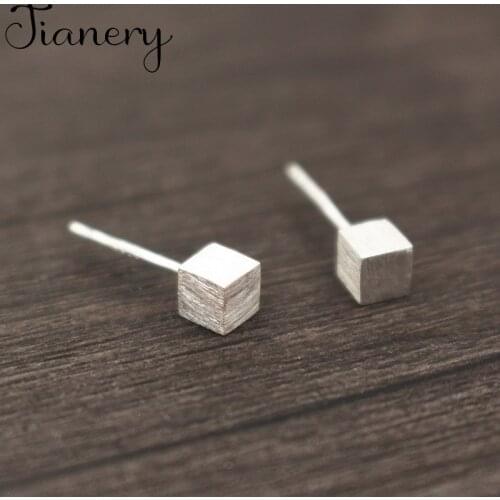 JIANERY New Korean Silver Color Cube Box Earrings For Women Lover Fashion Wedding Jewelry Wholesale