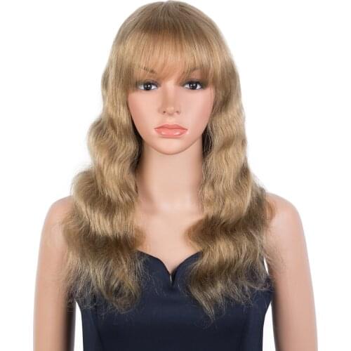 Trueme Gloden Blonde Body Wave Human Hair Wigs For Women Brazilian Hair Wigs With Bangs Ombre Blonde Body Wave Full Wig