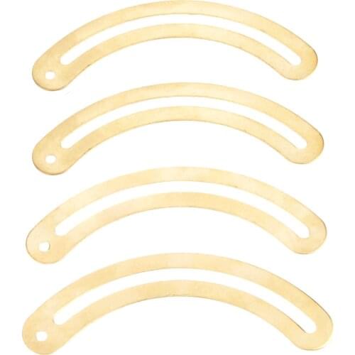 4Pcs Gold Curved Hinges Wood Cases Large Recurved Hinge Drawer Decorative Hinges for Jewelry Boxes Furniture Fittings 95*15mm