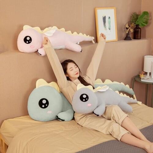 90-130cm Cute Giant Dinosaur with Wings Plush Cushion Sofa Toys Soft Animal Pillow Stuffed Dragon Doll Kids Girls Birthday Gift
