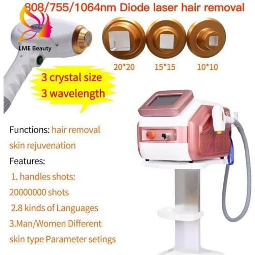 2021 Diode Lazer Three Wavelength 755 808 1064 Portable 808Nm Hair Removal Machine For Beauty Salon Use