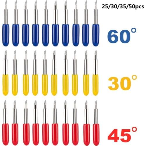 50pcs 30/45/60 Degrees Roland Cricut Cutting Plotter Vinyl Cutter Offset Knife Blade for Sharp and Durable Cutter Carving Tool
