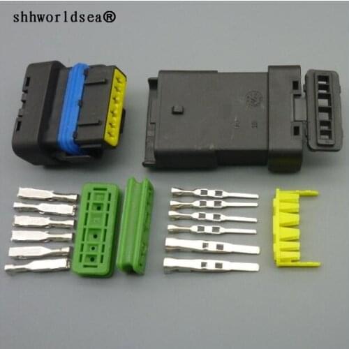 Shhworldsea 6 pin male female automotive throttle valve plug wiring harness waterproof connector 211PC069S0049 211 PC069S0049