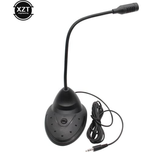 Flexible Stand Mini Studio Speech Microphone 3.5mm Plug Gooseneck Mic Wired Microphone for Computer PC Desktop Notebook