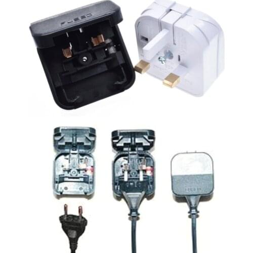 Pack 10) European EU to UK Power Plug Converter Travel Adapter AC250V 5A Fuse