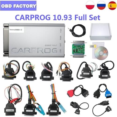 V8.21 Carprog Full Adapters Car Prog 10.93 with Keygen For Radio/Dash/IMMO/ECU Auto Repair Tool Car Prog Online Programmer