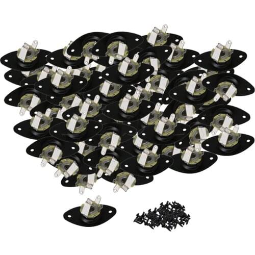 Yibuy Black Oval Guitar Jack Socket Plate with Screws for Guitar