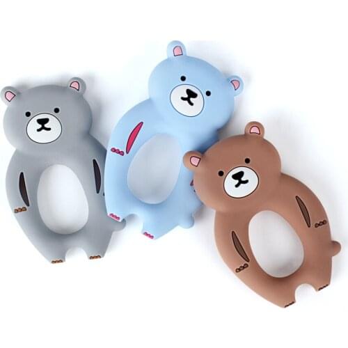Keep&Grow 1pc Food Grade Bear Baby Teether Silicone Rodent Teether Nursing DIY Teething Necklace Accessories Animal Silicone