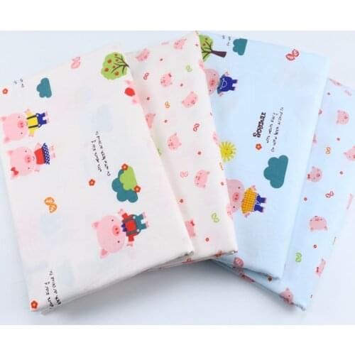 100% cotton twill cloth cartoon pig baby fabric for DIY child kids crib bedding cushion handwork patchwork quilting