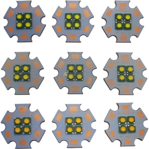 2pcs Cree XP-G XPG 4 Chips 18W LED Emitter Bulb Cool White Warm White 4 LED 3V/6V/12V with 20MM Coper PCB