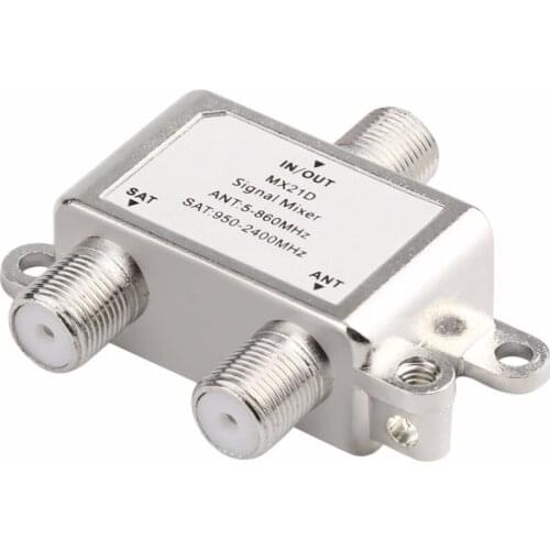 2 in 1 2 Way Satellite Splitter TV Signal Cable TV Signal Mixer SAT/ANT Diplexer Lightweight & Compact