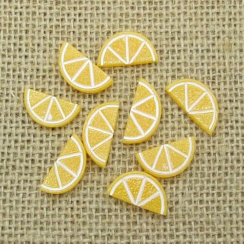 LF 20Pcs Mixed 20x10m Resin Lemon Slice Decoration Crafts Flatback Cabochon Embellishments For Scrapbooking Cute Diy Accessories