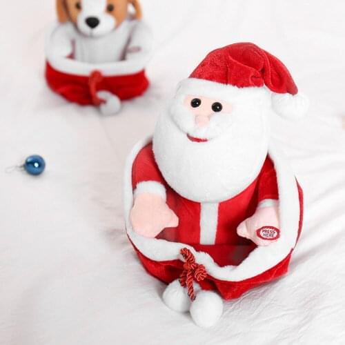 2021 new year peekaboo santa claus electric plush toy will sing and dance children christmas gifts home christmas decoration
