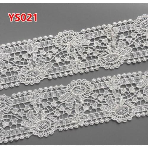 5yards 55MM white Embroidered Lace Fabric DIY skirt hem Dance costumes Garment Accessories lace trim Sewing Craft LP-YS021