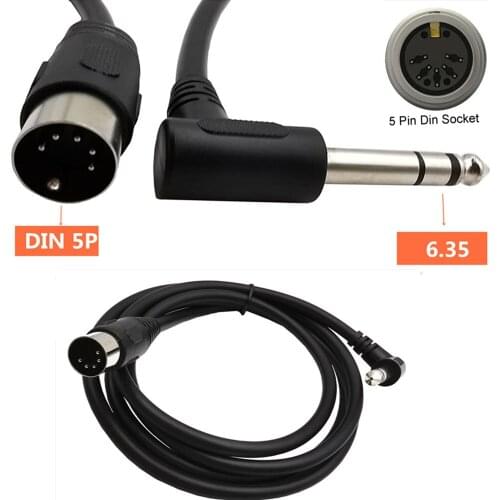 ERE MIDI Din 5Pin 90 degree 6.35mm male electronic organ piano audio cable