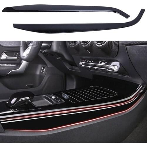 Gloss Black 2Pcs Car Center Console Panel Side Cover Trim for Mercedes-Benz a Class W177 CLA C118 2019 2020