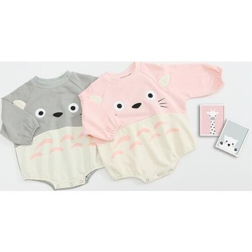 Cartoon Totoro design autumn baby romper long sleeve newborn baby jumpsuit toddler baby bodysuit kids onesies children clothes