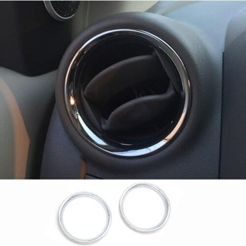 For Nissan Versa Almera Latio 2012 2013 2014 2015 2016 2017 Chrome A/C Air Vent Ring Cover Trim Car Styling Sticker Accessory