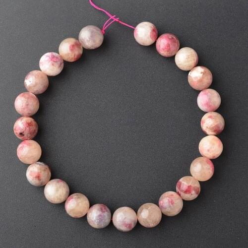 15" Natural Genuine Pink Tourmaline Round Loose Gems Beads 18mm