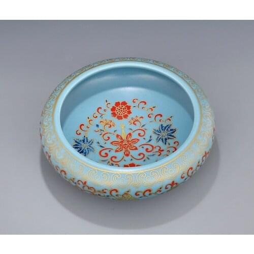 Yongzheng Qing Dynasty year mark enamel colorful twigs flower tea washing bowl tea ceremony utensils antique porcelain bowl
