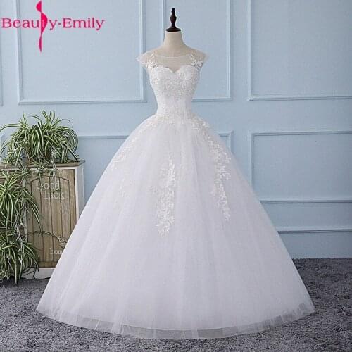 Beauty Emily Elegant Lace Appliques Sweetheart Wedding Dress 2019 Fashion Lace Up Back Sleeveless Wedding Gowns