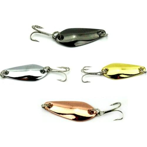 HENGJIA 4pcs 3.5CM 3.7G hard metal trollings spinnerbaits wobblers sequins artificial spoons rattling pesca fishing lures