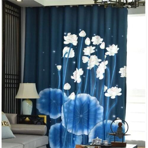 Customized curtains simple creative Chinese style modern bedroom living room study bay window personality curtains