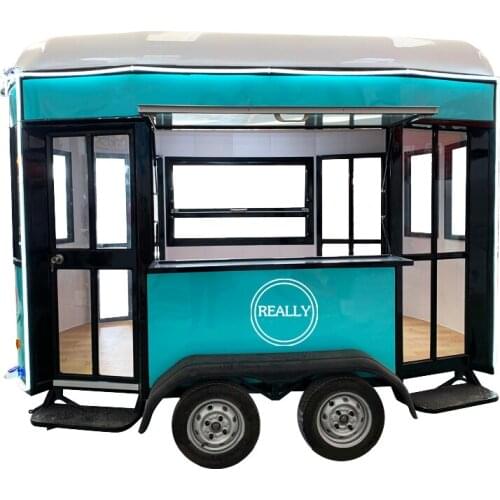 China Custom Mobile Street Fast Vending Carts Food Truck Trailers with Freezer for Sale Europe