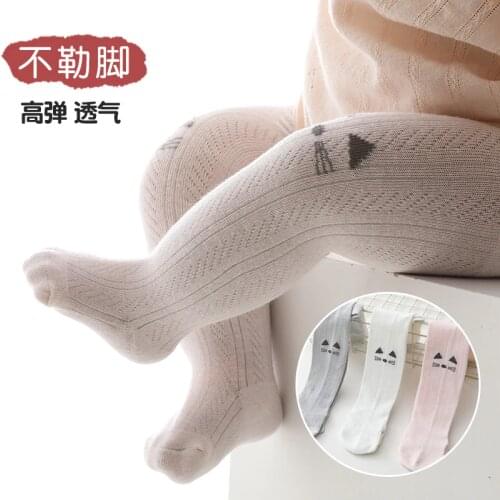 Newborn Summer thin three-color leggings girls mesh breathable mosquito socks baby spring and summer outer wear cotton pantyhose