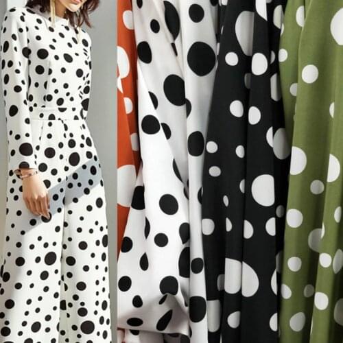 Fashion Big Dot Chiffon Fabric Not See Through Cloth Family Wear Dressing Shirt Trousers DIY Sewing Fabric