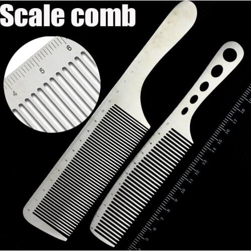 Sharonds high quality Hair Salon Stainless Steel Comb Stainless Steel Hair Salon Professional Haircut Men 's Flat Head Comb
