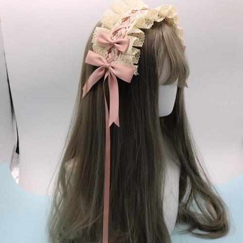 Japanese-style SOFT Girl Lolita Hair Bands Lace Barrettes Lolita Sweet Daily Life Versatile Hair Band Bow KC Headdress