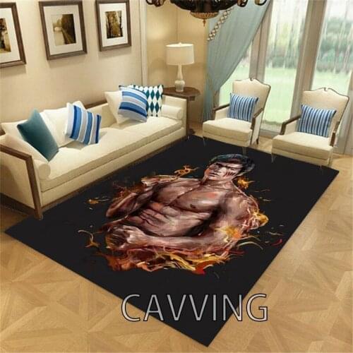 Bruce Lee 3D Printed Carpets Soft Flannel Rug Mat Rugs Anti-slip Large Rug Carpet Home Decoration for Living Room Bedroom