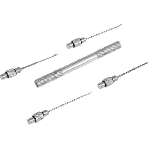 5-in-1 Carp Strong Fishing Rigging Bait Needle Kit Tool Set Bait Drill Stringer Needle with Nonslip Aluminum Alloy Handle