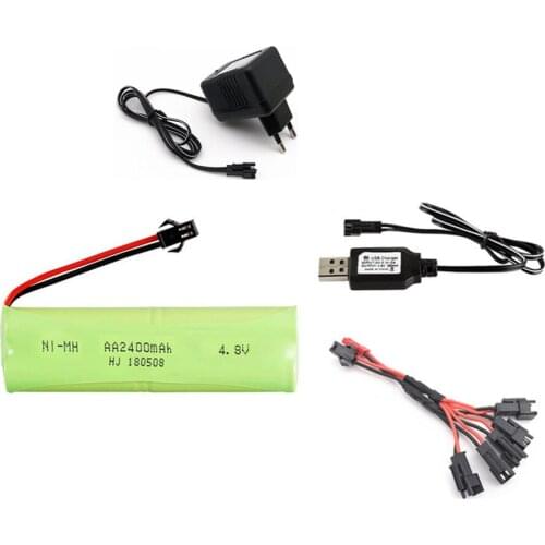 4.8v 2400mah NiMH Battery and 4.8v charger For Rc toys Cars Tanks Robots Boats Guns AA 4.8v 2400mah Rechargeable Battery