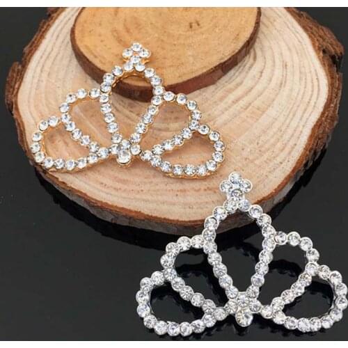 2016New 30Pcs Crown Rhinestone Buttons for DIY Embellishment Child headband accessories HZ29