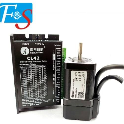 New Leadshine Closed Loop Stepper Motor 42CME08 NEMA 17 Servo motor instal 1000-Line Encoder 80W + CL42 Motor Driver for CNC