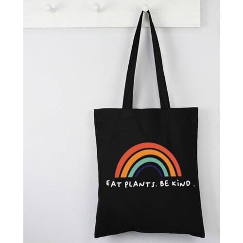 Vegan Bags Eat Plants Be Kind Reusable Shopping Bag Vegan Gift Friends Not Food Vegan Cute Bag Plant Based Vegetarian