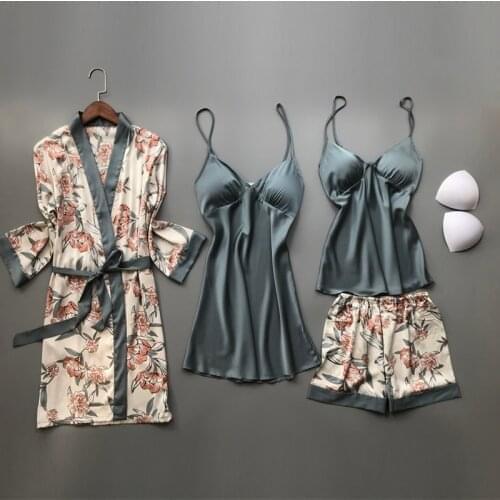 QPEERER Women's Silk Pajamas