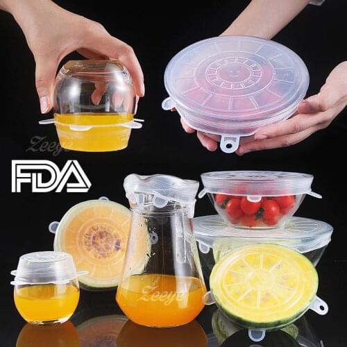 Visual Touch Silicone Stretch Lids Universal Silicone Food Wrap Bowl Pot Lid Silicone Cover Pan Cooking Cooking Tool