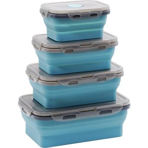 Silicone Lunch Box Foldable Microwave Oven Bento Lunchbox Kitchen Home School Picnic Camping Food Storage Container