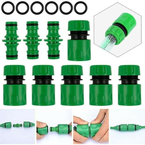 15pcs Green Hose Joint Coupling Connector Adaptor Set For Garden Irrigation Balcony Flowers Garden Water Connectors