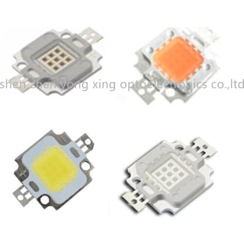 High Power LED Chip 10W COB SMD LED Bead White warm white Red GreenBlue Deep Red Royal blue RGB Grow Full Spectrum 10 Watt