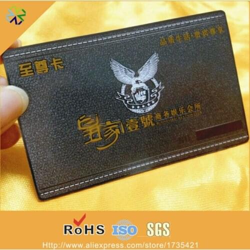 0.3mm thickness stainless steel material black plated steel card black metal business card printing